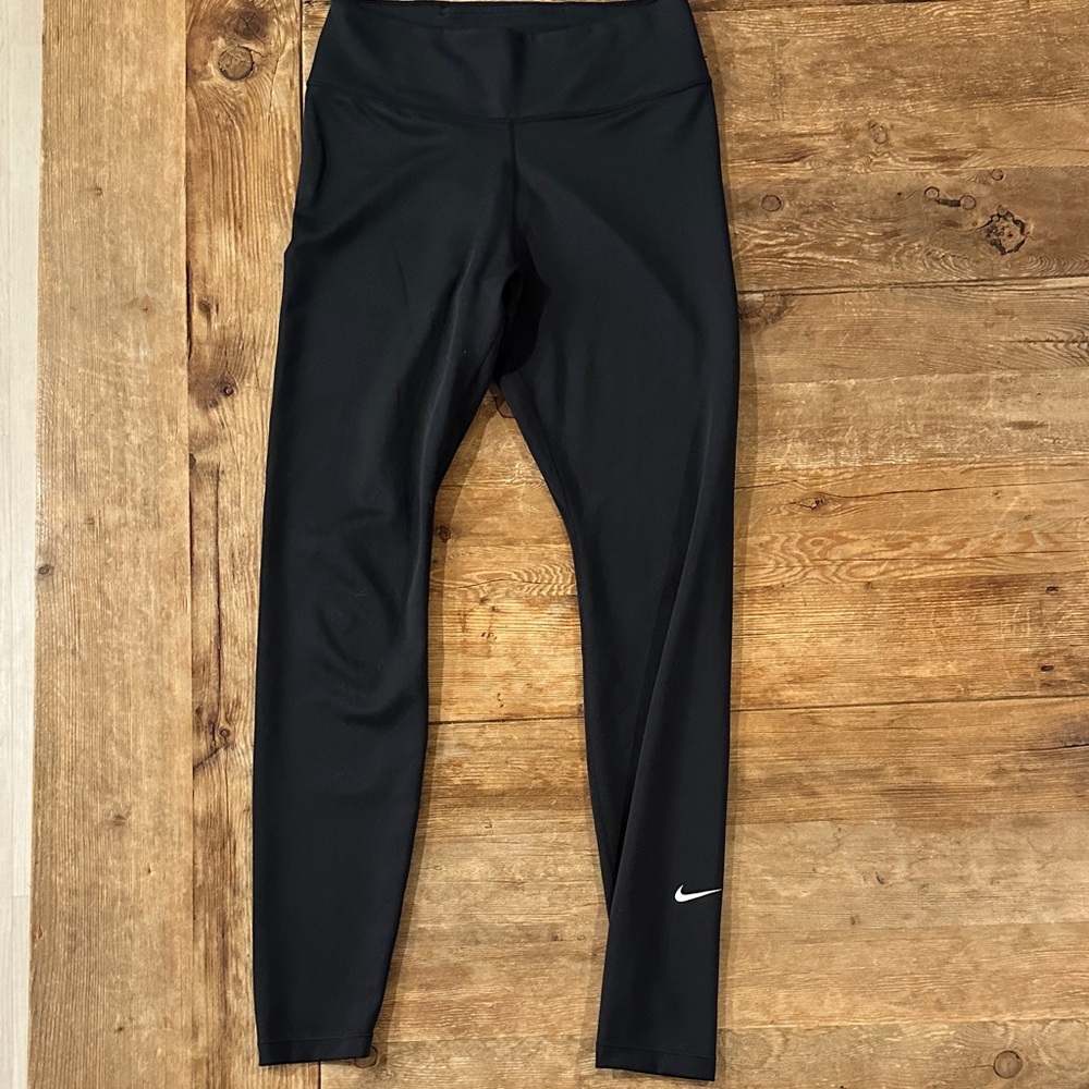 Nike Dri-fit Black Leggings with White Swoosh